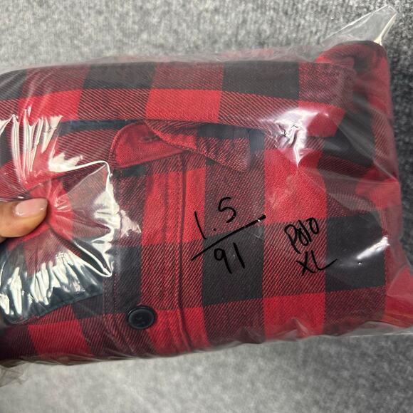 VINTAGE POLO‎ RALPH LAUREN BUFFALO RED PLAIN BUTTON DOWN SZ XL - Picture 8 of 8